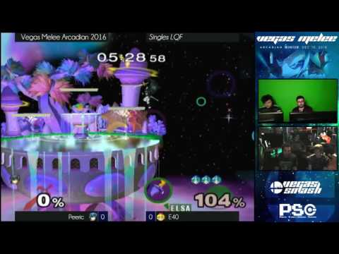 Arcadian Winter 2016 - Melee - Singles - LQF - E40 (Peach) vs Peeric (Marth, Fox)