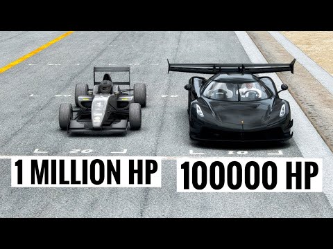 100000 HP Koenigsegg Jesko Black Deveil vs 1 MILLION HP Formula Jet Engine at Special Stage Route X