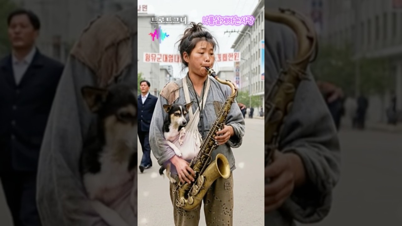 평양 꽃제비 출신 소녀의 애절한 색소폰 버스킹 공연 “나를살게하는사랑”