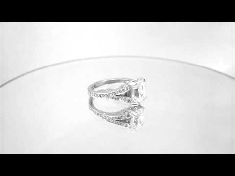 18K EMERALD CUT DIAMOND ENGAGEMENT RING ART DECO PRONG SET 1.90CTW - KNR INC - 328