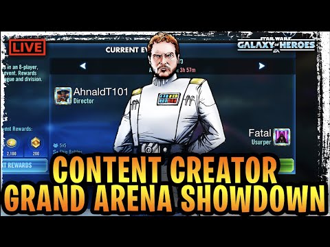 CONTENT CREATOR GRAND ARENA SPEEDRUN REMATCH LIVE - The Highest Ranked Creators in Galaxy of Heroes