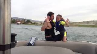 Chase and Shawn Dahl First Time Dropping a slalom ski