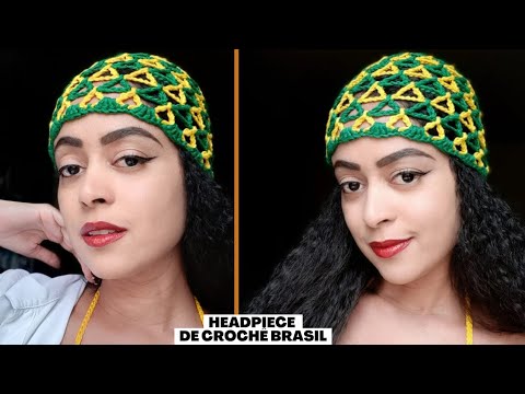 Brazilian crochet headpiece for the 2026 World Cup 🇧🇷