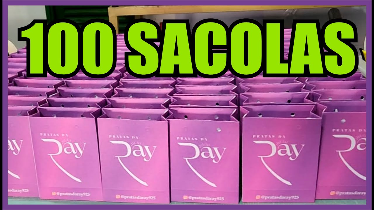 Sacola de Papel na corte e vinco / produção de 100 unidades / impressora comum / tinta corante