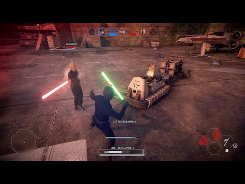Star Wars Battlefront 2: (No Commentary) Hero Showdown 1v1 Duels and 2v1, 2v2 Battles Gameplay.