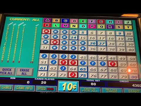 Happy Hour Keno 5 Spot Multiple 6-7 Spots $.10 20 Card near Jackpots Multiple Cash Outs #kenonation