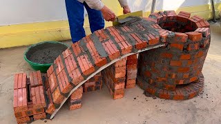 Build A Barbecue Combined With Outdoor Table From Bricks And Cement For Garden - Diy Construction