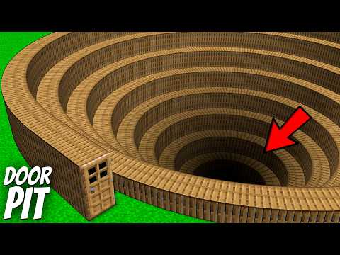 I found a SPIRAL DOOR PIT in Minecraft ! What's INSIDE the LONGEST DOOR PIT ?