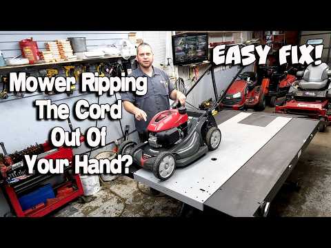 Honda Push Mower Pulls The Cord Out Of Your Hand Snaps Back Hard To Pull Common Kickback Issue Fix