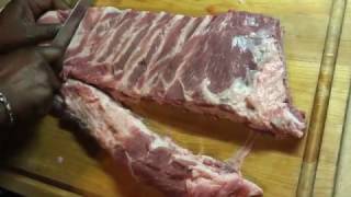 How to Cut a  Slab of Ribs Into St  Louis Stlye Ribs