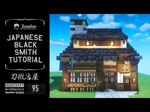 [Minecraft tutorial] A Real Architect Builds a Base in Minecraft / Japanese black smith #95