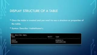 Display Structure of a Table Using Describe Command,SQL Basics Tutorial 4