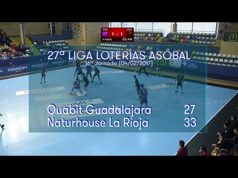 LIGA LOTERIAS ASOBAL J16 Quabit Guadalajara - Naturhouse La Rioja 27 - 33