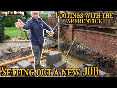 Setting out an extension with my new apprentice #construction #constructionchannel