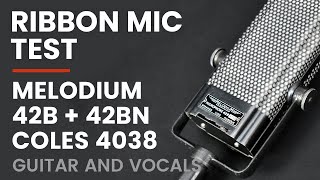 Video thumbnail for Test #4 Melodium 42Bn, Coles 4038, Melodium 42B, Ribbon Microphone Shootout on Vocals and Guitar by Gear and Sound