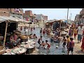 Shocking Reality Of Indian Slum Life Children Playing In Dirty Water