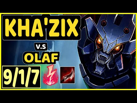 CHASESHACO (KHA'ZIX) vs OLAF - 9/1/7 KDA JUNGLE GAMEPLAY - NA Ranked GRANDMASTER