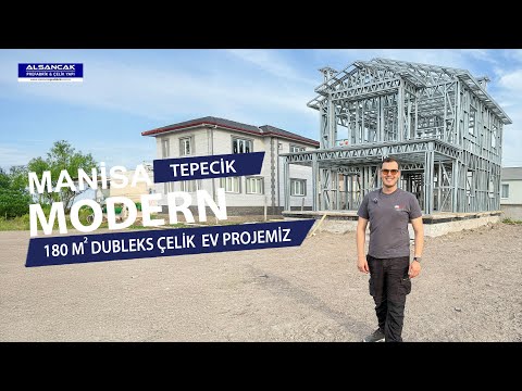 Manisa Tepecik 180m2 4+1 Dubkeks Modern Çelik Ev Projelerimiz | Alsancak Prefabrik&Çelik Yapı