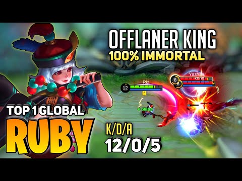 Ruby Offlaner King! 100% Immortal [ Top 1 Global Ruby ] By Riz. - Mobile Legends