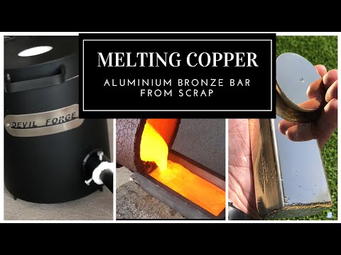 Melting Copper - Trash To Treasure - Aluminum Bronze made from scrap copper & Aluminium