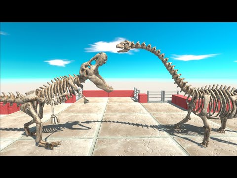 ⚡ SKELETON T-REX vs SKELETON BRACHIOSAURUS DEATH RUN DUEL  - 🦖 Animal Revolt Battle Simulator 🦕