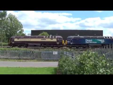 NORTHERN BELLE 57312 AND DRS 57306 ON 6M56 FLASKS AT GLOUCESTER YARD 030615