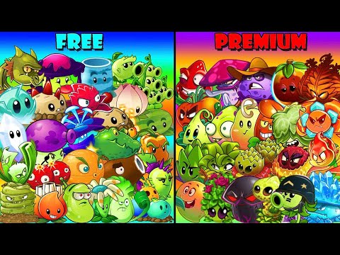 PvZ 2 Team Plants - Random 3 FREE Plants Vs Random 3 PREMIUM Plants Vs Jurassic Gargantuar