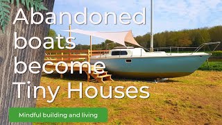 Abandoned Boats converted into Tiny Homes turn into Unique Waterfront Dwellings