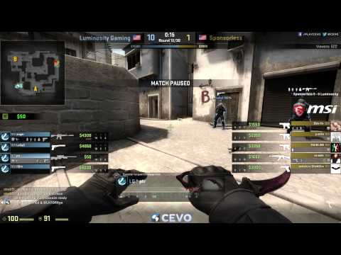 Sponsorless vs Luminosity Game 1 (CEVO-P CS:GO Season 7) - p0stpwned & LATORR