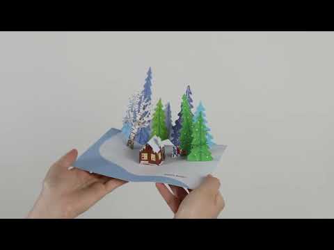 Winter Forest Holiday Pop-Up Cards - Set of 8