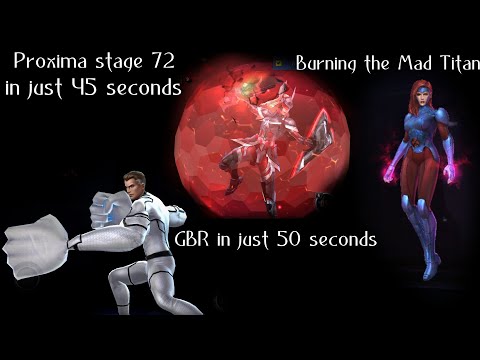 Proxima stage 72 in 45 seconds | Thanos stage 29 in 95 sec | GBR in 50 sec | Marvel Future Fight