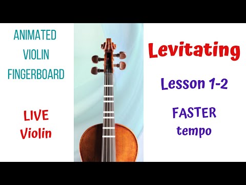 LEVITATING 🪩 by Dua Lipa | LESSON 1-2 | FASTER | LIVE Violin Tutorial ➜ Animated Violin FINGERBOARD