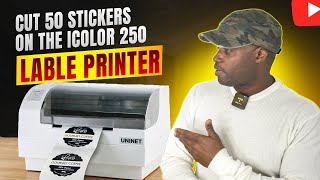How long does it take to Print & Cut 50 stickers on the iColor 250 Lable Printer