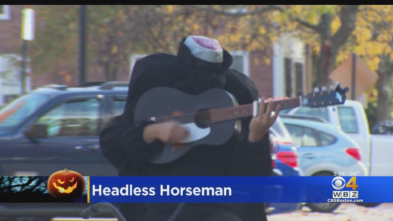 Meet The Concord Bicyclist Behind The Headless Horseman Playing Guitar - YouTube