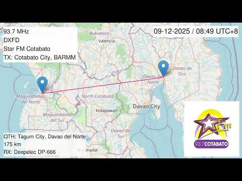 93.7 Star FM Cotabato City (DXFD) recv. in Tagum City, Davao del Norte [Tropo DX]