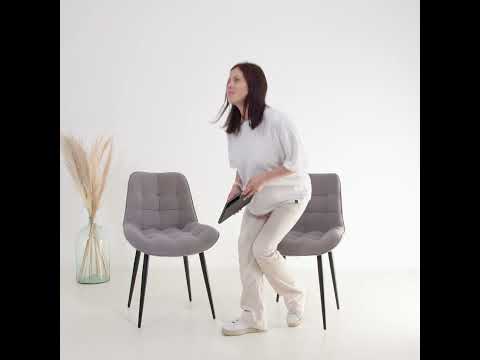 Обеденный стул Комфорт серый черные ножки в Тарко-Сале - видео 19