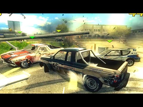 FlatOut 2 - Gameplay | Single Derby, Parking Lot Derby | car: derby class, Nevada