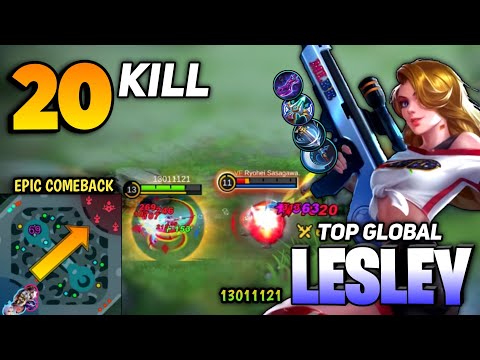 20 KILL Epic Comeback! Lesley Offlane Gameplay [ Top Global Lesley Best Build 2021] 13011121 - MLBB