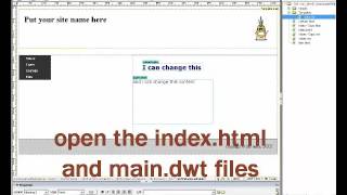 Creating Editable Areas in Dreamweaver