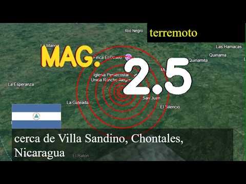 😱🚨  earthquake near Villa Sandino, Chontales, Nicaragua live updates today : 2.5 magnitude earthquak