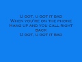 You Got It Bad Usher with lyrics 