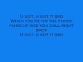 You Got It Bad Usher with lyrics 