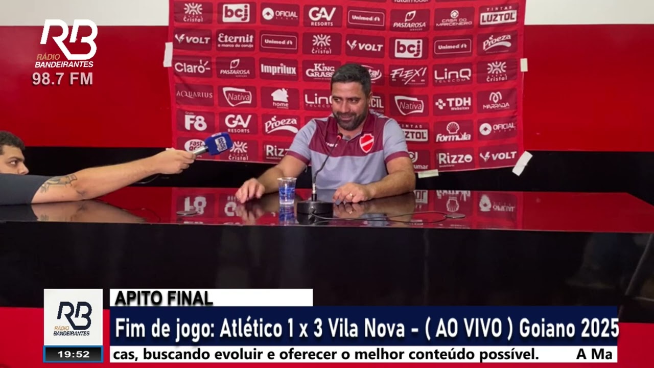 Coletiva do técnico Rafael Lacerda - pós jogo Atlético 1 x 3 Vila Nova / Goiano 2025