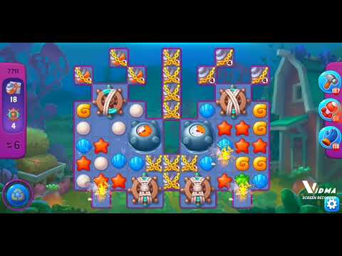Fishdom. 7711 super hard level no boosters and diamonds - 9 moves