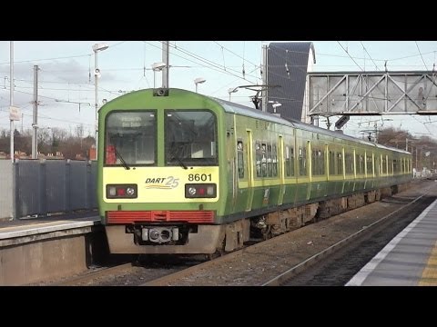 Dart Train number 8601 departing Clontarf Road Station, Dublin