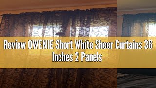 Review OWENIE Short White Sheer Curtains 36 Inches 2 Panels Set - Kitchen Tiers Valances Curtains Li