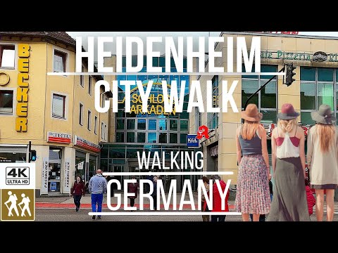 [4K] Germany Walking Tour | Heidenheim City Walk