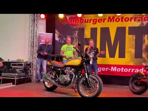 Kawasaki Z1 Rebuild: Einzigartiger Classic Umbau von Green Island Bikes | Interview auf der Bühne