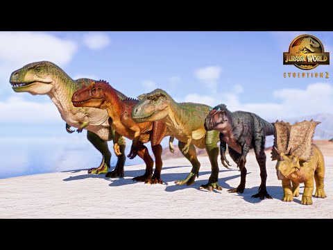 Dinosaur Race #18 - Acrocanthosurus vs Allosaurus vs Albertosaurus vs Chasmosaurus vs Yutyrannus