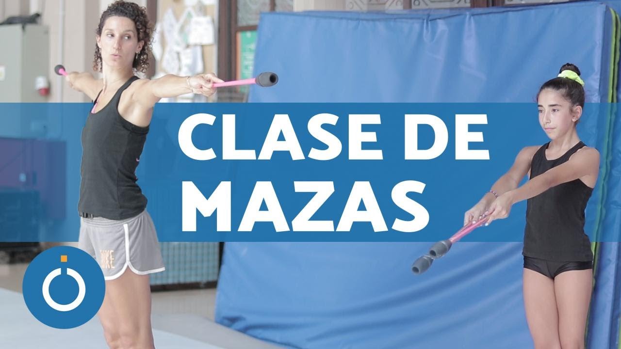 Gimnasia RÍTMICAS para niños 🤸 TRABAJO con MAZAS (Clase COMPLETA)